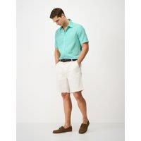 Crew Clothing Regular Fit Linen and Cotton Short Sleeve Shirt Turquoise