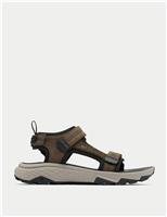 Columbia Peakfreak Rush Leather Riptape Sandals Dark Brown