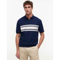 Tommy Hilfiger Pure Cotton Pique Striped Polo Shirt Navy
