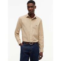 Tommy Hilfiger Regular Fit Pure Cotton Garment Dye Shirt Stone
