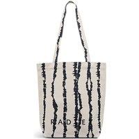 Radley Pure Cotton Canvas Striped Medium Tote Bag White Mix