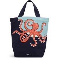 Radley Pure Cotton Canvas Octouputs Tote Bag Navy Mix