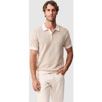 Rodd & Gunn Oyster Island Pure Cotton Knitted Polo Shirt Natural Mix