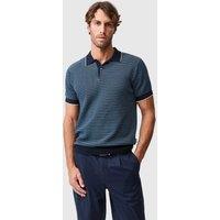Rodd & Gunn Oyster Island Pure Cotton Knitted Polo Shirt Teal Mix