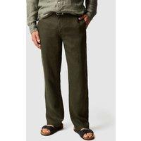 Rodd & Gunn Spencer Bay Regular Fit Pure Linen Trousers Dark Green