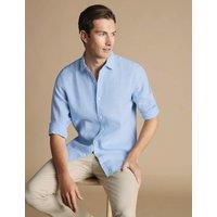 Charles Tyrwhitt Slim Fit Pure Linen Shirt Blue