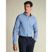 Charles Tyrwhitt Non Iron Performance Twill Check Shirt Light Blue Mix