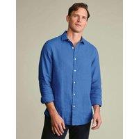 Charles Tyrwhitt Slim Fit Pure Linen Shirt Cornflower