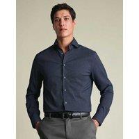 Charles Tyrwhitt Non Iron Performance Twill Printed Shirt Navy Mix