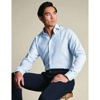 Charles Tyrwhitt Non Iron Performance Twill Check Shirt Blue Mix