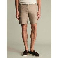 Charles Tyrwhitt Pure Linen Smart Shorts Taupe