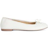 Dune London Leather Ballet Pumps Ecru