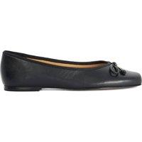 Dune London Leather Square Toe Ballet Pumps Black