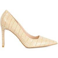 Dune London Leather Stiletto Heel Pointed Court Shoes Camel