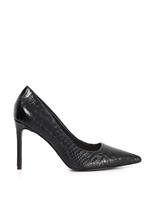 Dune London Leather Croc Stiletto Heel Court Shoes Gold