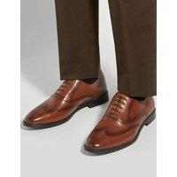 Dune London Wide Fit Leather Brogues Tan