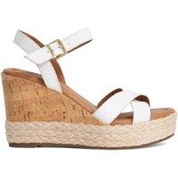 Dune London Leather Strappy Wedge Sandals White