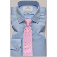 Hawes & Curtis Slim Fit Pure Cotton Pique Shirt Blue