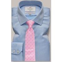 Hawes & Curtis Slim Fit Pure Cotton Pique Shirt Blue