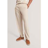 Ted Baker Relaxed Fit Linen Rich Elasticated Trousers Stone