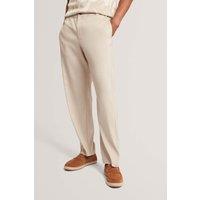 Ted Baker Relaxed Fit Linen Rich Elasticated Trousers Stone