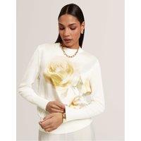 Ted Baker Cotton Blend Printed Jumper Ivory