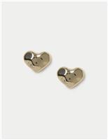 14ct Gold Plated Heart Stud Earrings