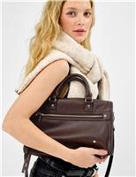 ACCESSORIZE Faux Leather Grab Bag Chocolate