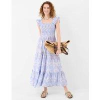 ACCESSORIZE Pure Cotton Floral Maxi Beach Dress Blue