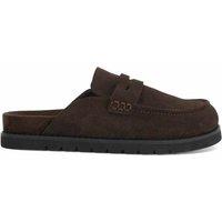 Dune London Suede Flat Mules Brown