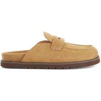 Dune London Suede Flat Mules Sand