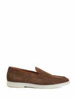 Dune London Suede Slip On Loafers Dark Brown