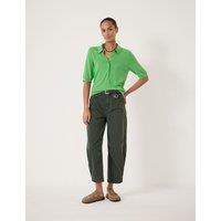 HUSH Wool Blend Polo Neck Knitted Top Green
