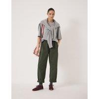HUSH Jack Barrel Leg Pull On Trousers Dark Khaki