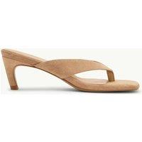 Nobody's Child Suede Flip Flop Heeled Sandals Beige