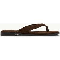Nobody's Child Suede Square Toe Flip Flops Brown