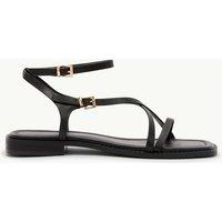 Nobody's Child Leather Square Toe Strappy Sandals Black