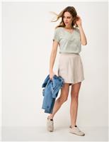 Crew Clothing Pure Cotton Striped T-Shirt Green Mix