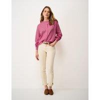Crew Clothing Cotton Rich Printed Blouse Medium Pink