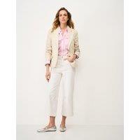 Crew Clothing Linen Blend Textured Single Breasted Blazer Beige