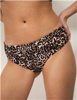 Animal Print Twist Front Bikini Bottoms
