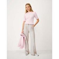 Crew Clothing Linen Rich Wide Leg Trousers Stone
