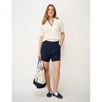 Crew Clothing Linen Rich Shorts Navy
