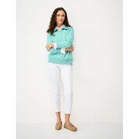Crew Clothing Cotton Rich Half Zip Sweatshirt Aqua