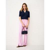 Crew Clothing Linen Rich Wide Leg Trousers Lilac
