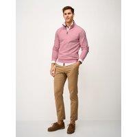 Crew Clothing Pure Cotton Textured Half Zip Jumper Pink