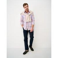 Crew Clothing Regular Fit Pure Cotton Check Shirt Pink Mix