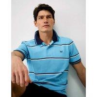 Crew Clothing Pure Cotton Heritage Stripe Rugby Shirt Blue Mix