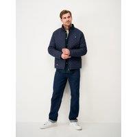 Crew Clothing Pure Cotton Quilted Harrington Jacket Dark Navy