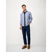Crew Clothing Regular Fit Pure Cotton Check Oxford Shirt Medium Blue Mix